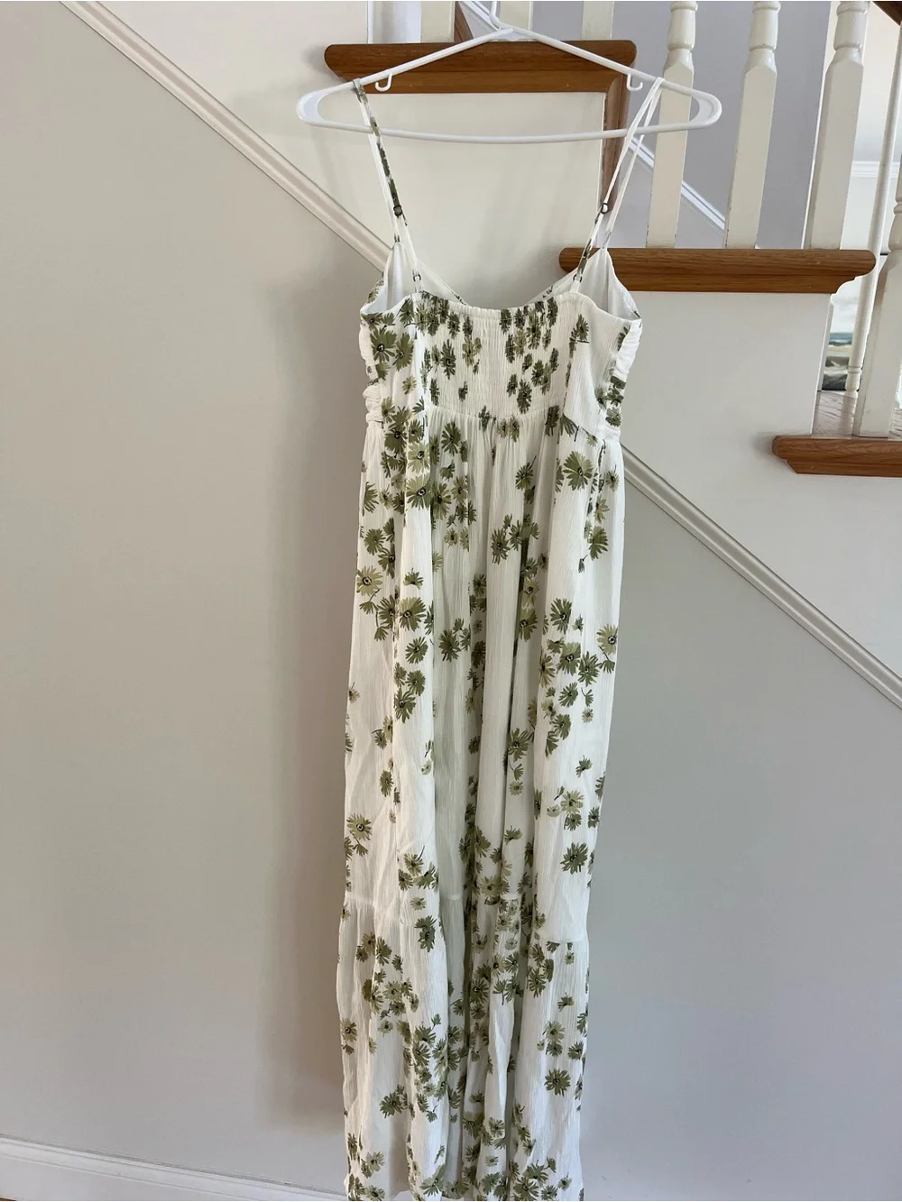 Abercrombie White Green Floral Maxi Dress SMALL TALL